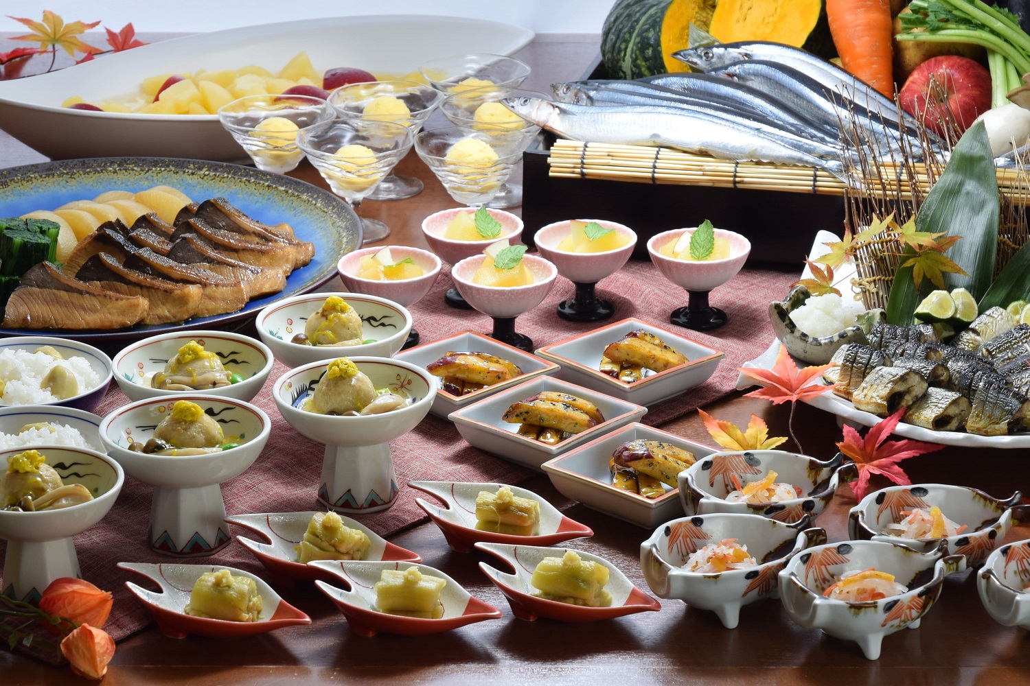 秋の食材を用いたビュッフェ